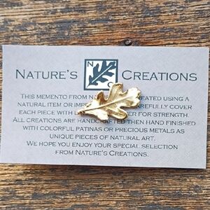 Nature's Creations Gold White-Oak Leaf Pin
